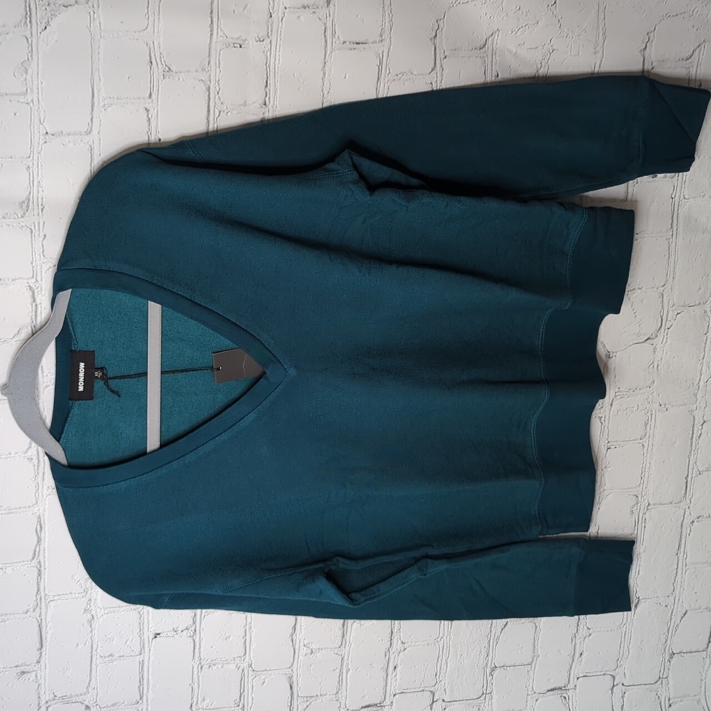 NWT Monrow super soft fleece v neck sweatshirt